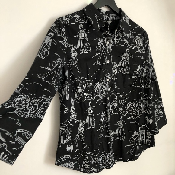 stonebridge Tops - Say “Oui!” to this Paris Scene Print Stretchy EUC